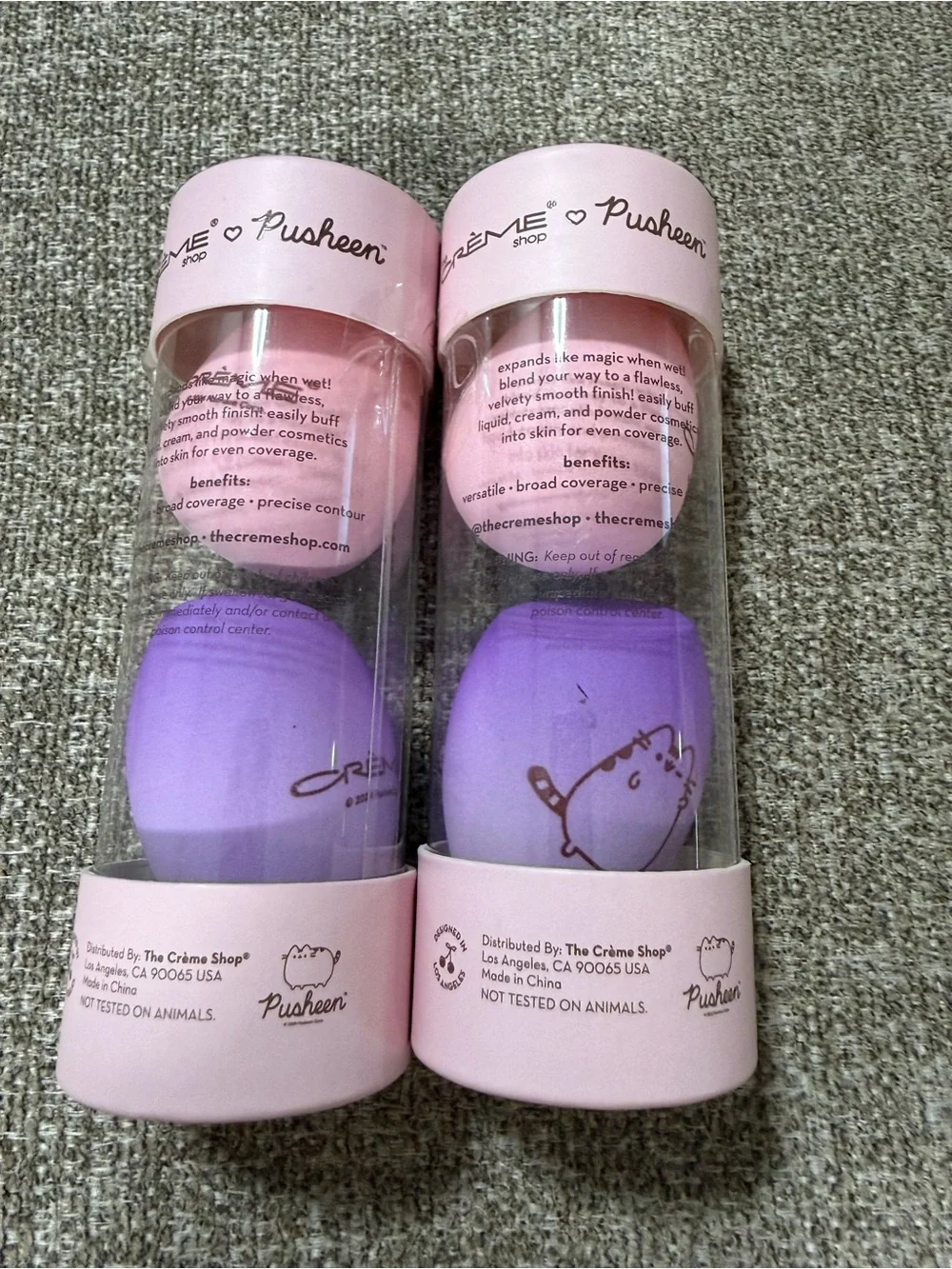 Crème x Pusheen Bouncy Blend Makeup Sponge Duo - Pink & Purple